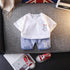 Round Neck Bear Short Sleeve Suit